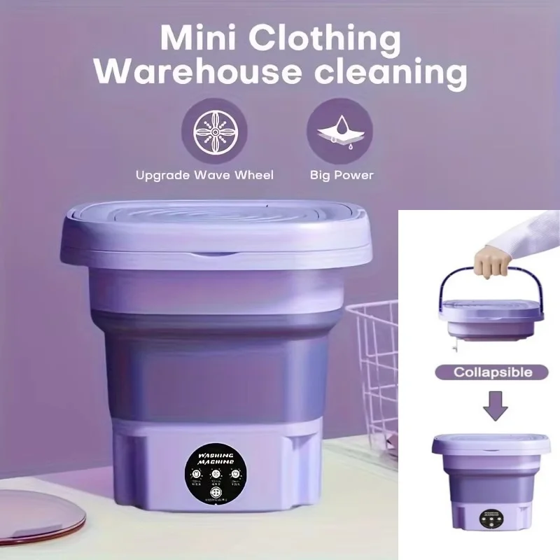 Kitchen Appliances Small - 8L Katlanabilir Mini Çamaşır Makinesi Sıkma